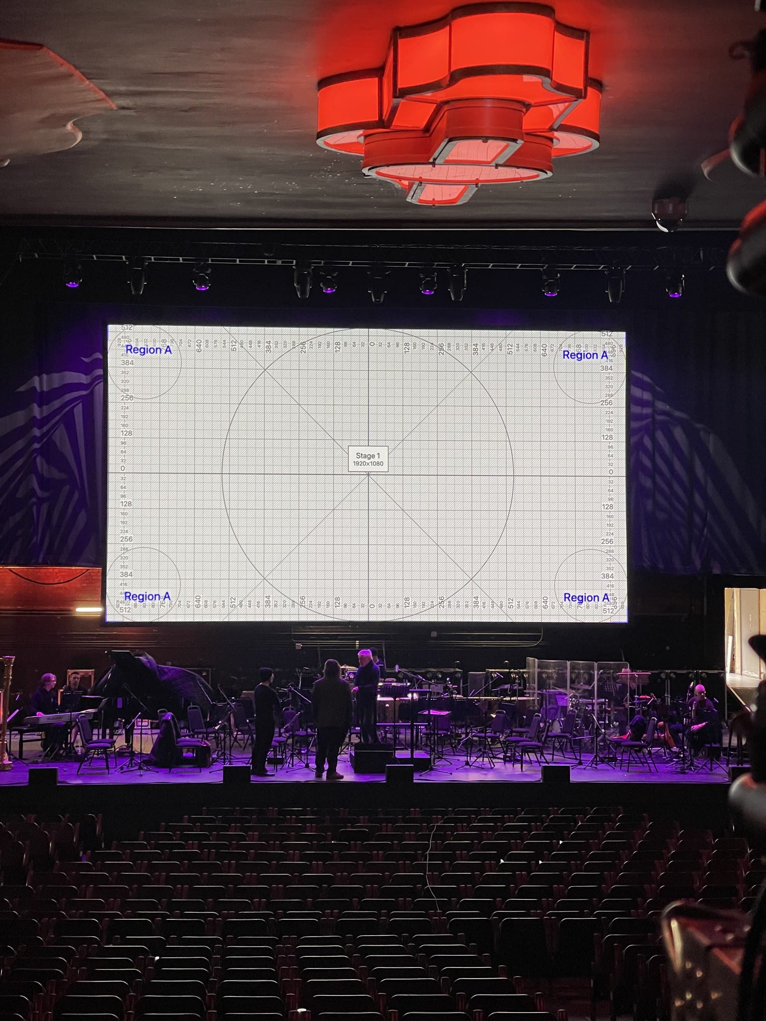 Main screen on a 1920 by 1080 alignment grid marked Region A, Stardew Valley Symphony of Seasons UK tour, February 2026.